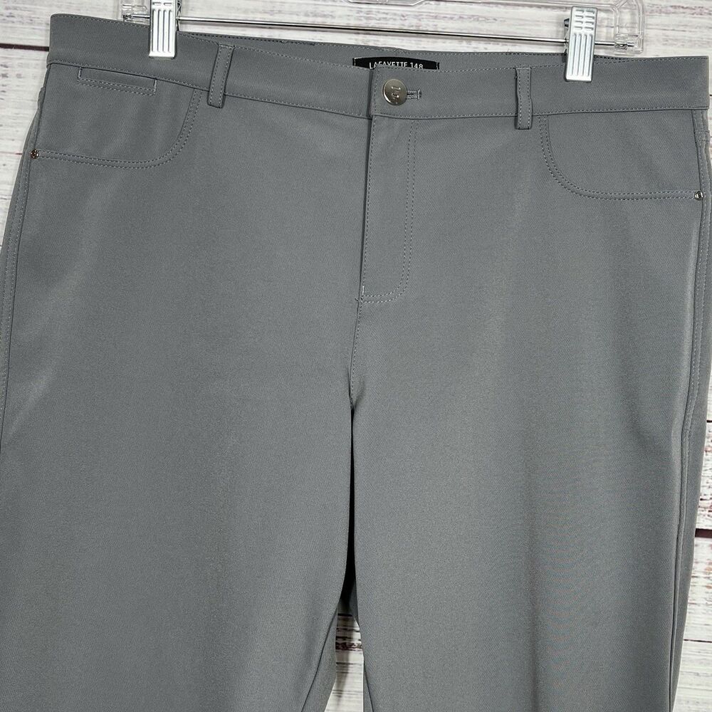 Lafayette 148 Pants 14 Womens Mercer Fit Ankle Gray Tech Fabric Career Office